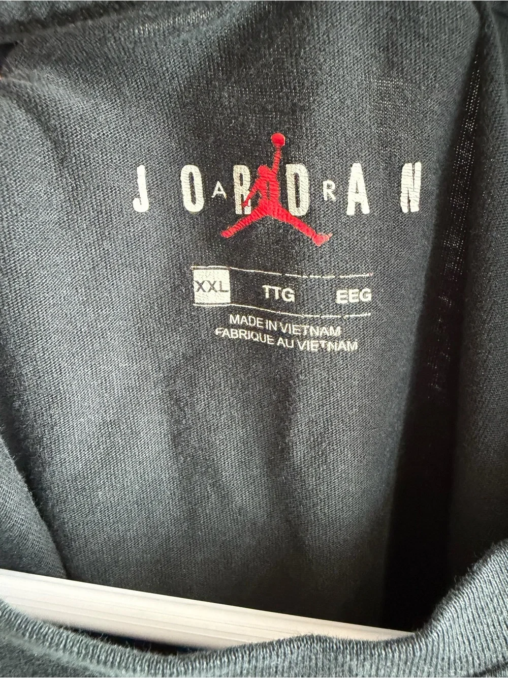 Jordan Black Short Sleeve Tee with Red Jumpman and White Jordan Text